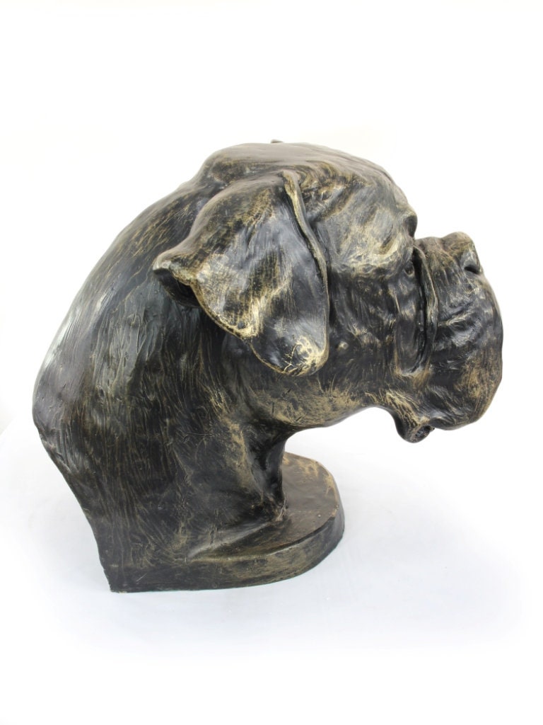 Boxer uncropped Urn for Dog Ashes Big Head Statue Resin Etsy
