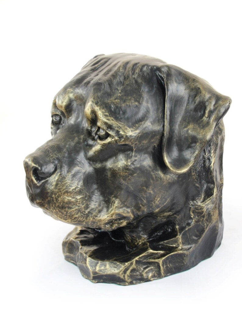 Rottweiler Urn for Dog Ashes Big Head Statue Resin Etsy