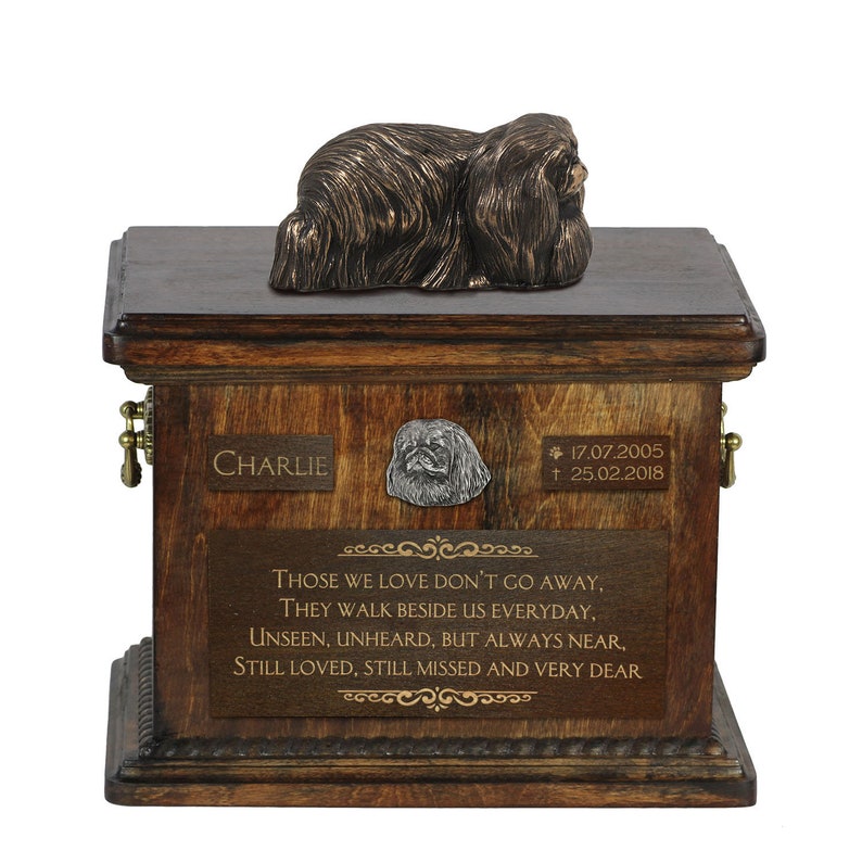 Pekingese Urn for Dog Ashes Urn With Name Dates and Quote Etsy