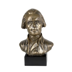 Thomas Jefferson Statue, Cold Cast Bronze Sculpture, Marble Base, Home and Office Decor, Trophy, Statuette