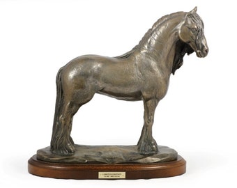 Fresian horse mare Horse Statue, Cold Cast Bronze Sculpture, Wooden Base, Home and Office Decor, Horse Trophy, Horse Figurine