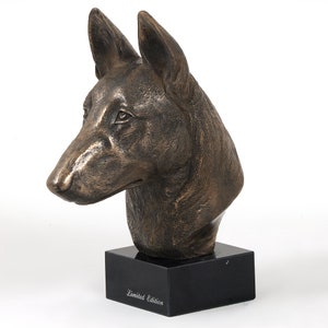 Malinois Statue, Cold Cast Bronze Sculpture, Marble Base, Home and Office Decor, Dog Trophy, Dog Figurine, Dog Memorial