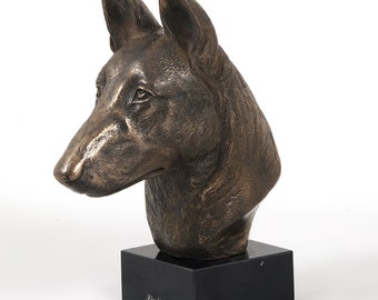 Malinois Statue, Cold Cast Bronze Sculpture, Marble Base, Home and Office Decor, Dog Trophy, Dog Figurine, Dog Memorial