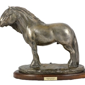 Fell ponny stallion Horse Statue, Cold Cast Bronze Sculpture, Wooden Base, Home and Office Decor, Horse Trophy, Horse Figurine