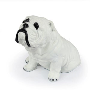 White Bulldog Statue, Cold Cast Bronze Sculpture, Home and Office Decor, Dog Trophy, Dog Figurine, Dog Memorial, Dog Statuette