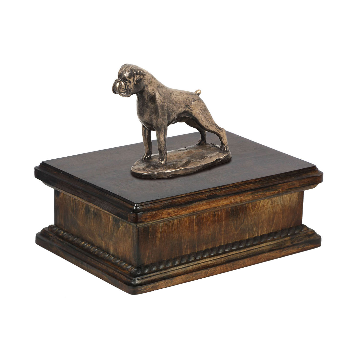 Boxer uncropped Urn for Dog Ashes Memorial with Statue on Etsy