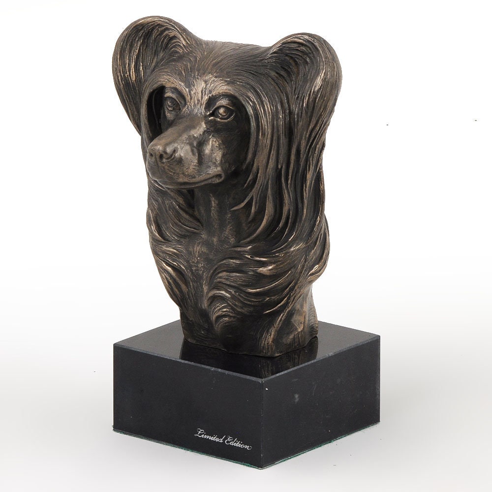 Chinese Crested Statue Cold Cast Bronze Sculpture Marble Etsy