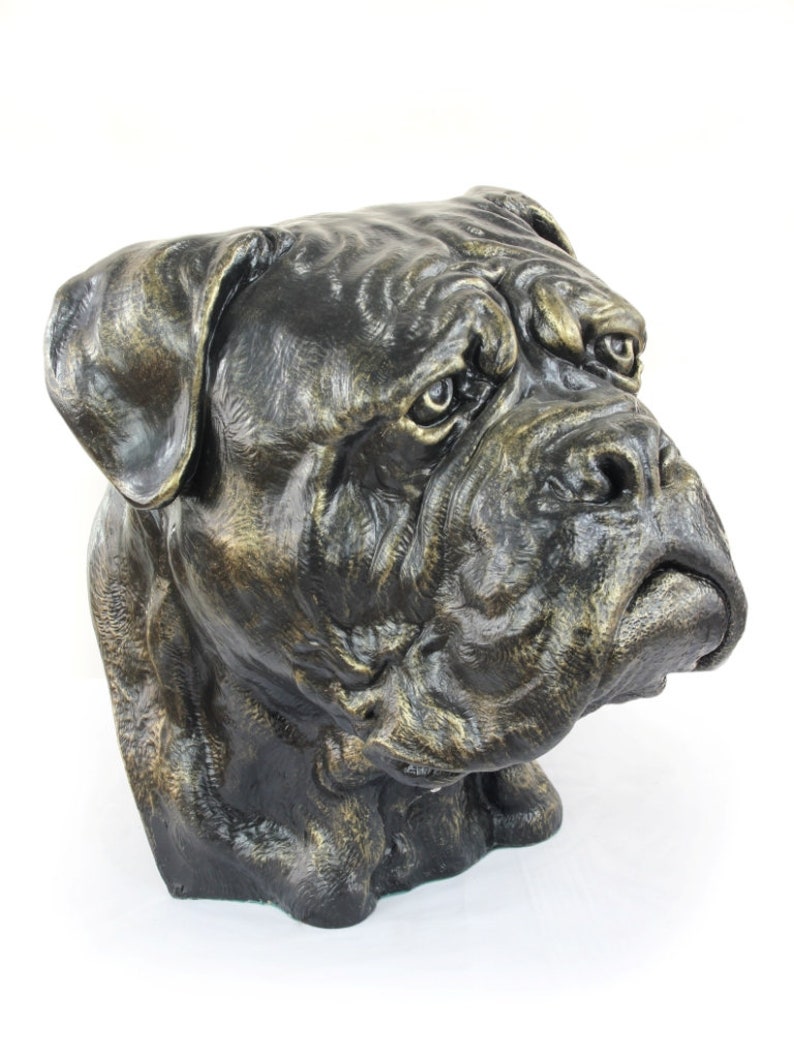 Bullmastiff Urn for Dog Ashes Big Head Statue Resin Etsy