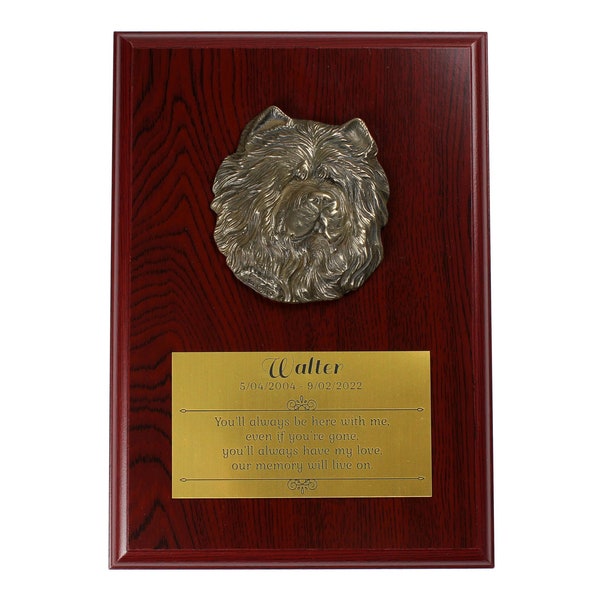 Chow chow Memorial Board, Cold Cast Bronze Plaque, Dog Loss Board, Home and Office Decor, Dog Memorial