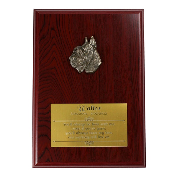 Schnauzer Memorial Board, Cold Cast Bronze Plaque, Dog Loss Board, Home and Office Decor, Dog Memorial