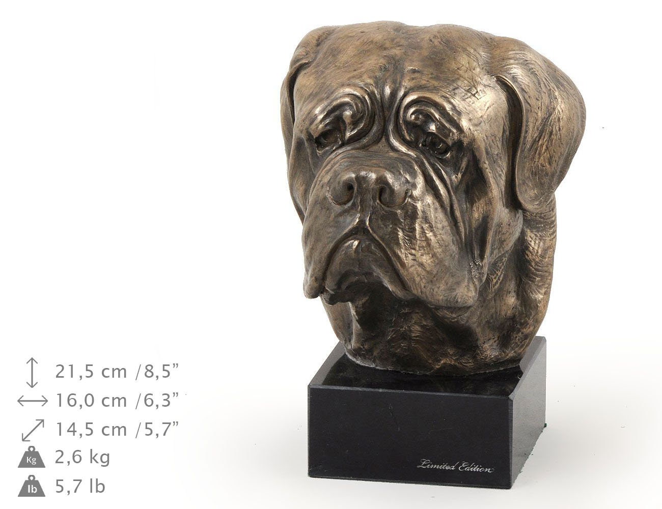 Urne En Bois Bullmastiff Avec Chien Art-Dog