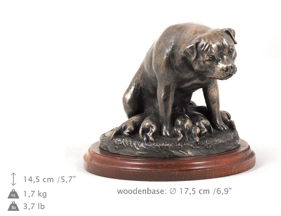 Rottweiler Mother With Puppies Statue, Cold Cast Bronze Sculpture, Home ...