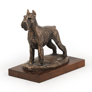 Schnauzer Statue, Cold Cast Bronze Sculpture, Wooden or marble base, Home and Office Decor, Dog Trophy, Figurine, Memorial, Statuette