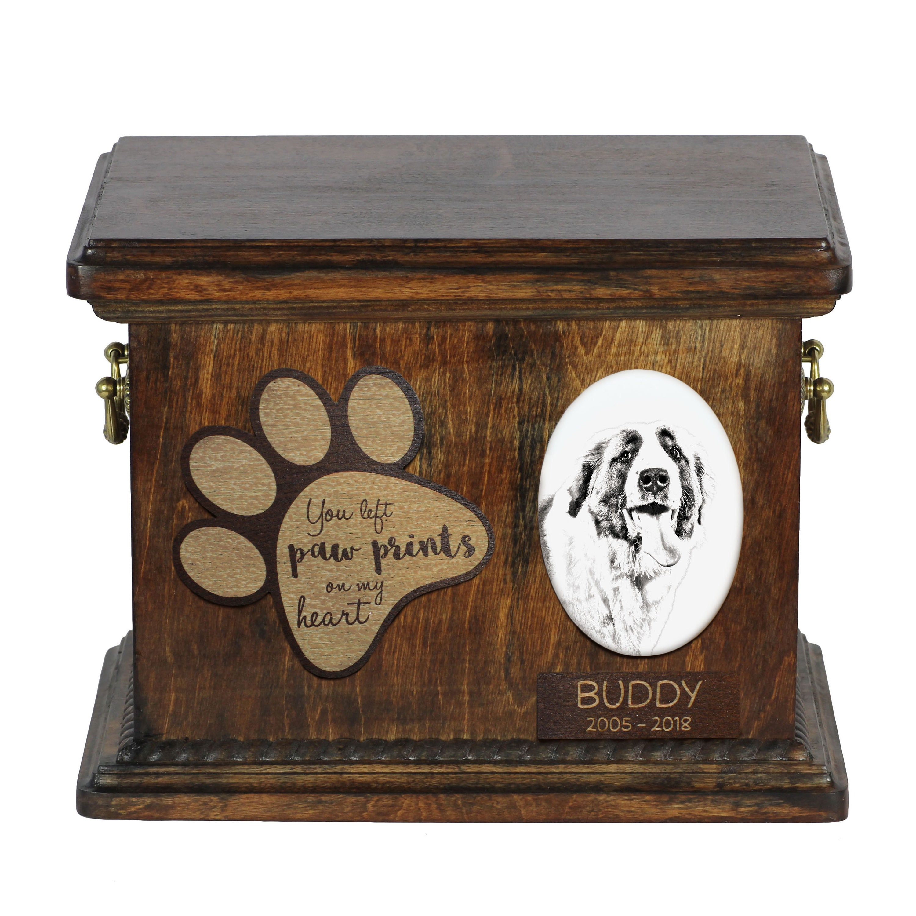 Saint Bernard Urn for Dog Ashes Personalized Memorial with a Etsy