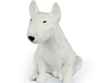 White Bull Terrier Statue, Cold Cast Bronze Sculpture, Home and Office Decor, Dog Trophy, Dog Figurine, Dog Memorial, Dog Statuette