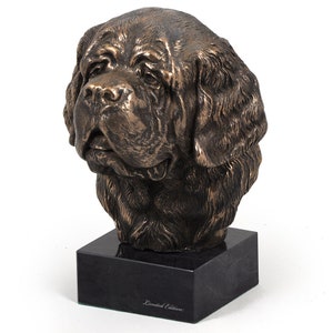 Statua di San Bernardo, scultura in bronzo fuso a freddo, base in marmo, arredamento per la casa e l'ufficio, trofeo per cani, statuetta per cani, memoriale per cani