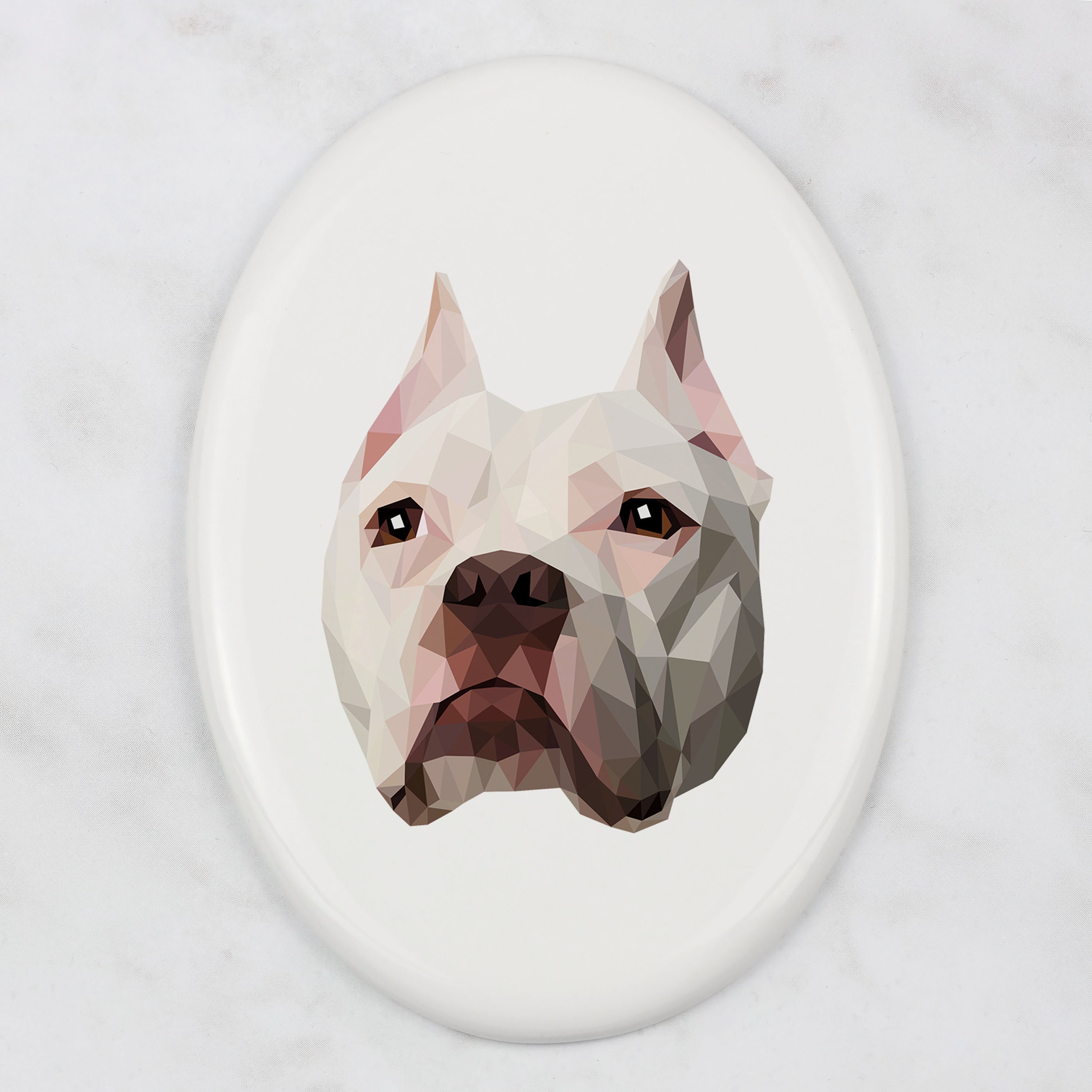 Pit Bull Tombstone Plaque With a Graphics, Ceramic Plate With