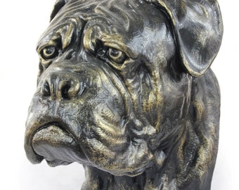 Bullmastiff Urn for Dog Ashes, Big Head Statue, Resin Sculpture, Home and Garden Memorial