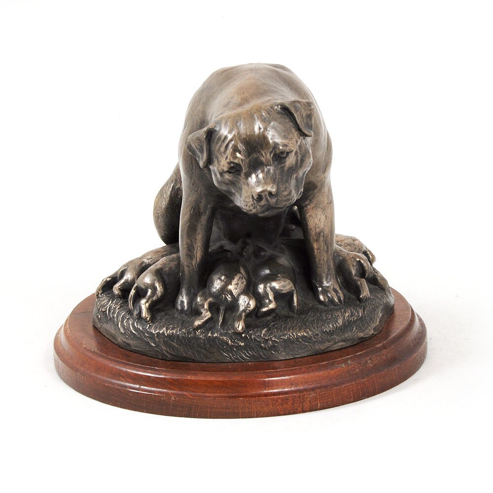 Rottweiler Mother With Puppies Statue, Cold Cast Bronze Sculpture, Home ...