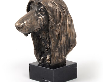 Afghan Hound Statue, Cold Cast Bronze Sculpture, Marble Base, Home and Office Decor, Dog Trophy, Dog Figurine, Dog Memorial