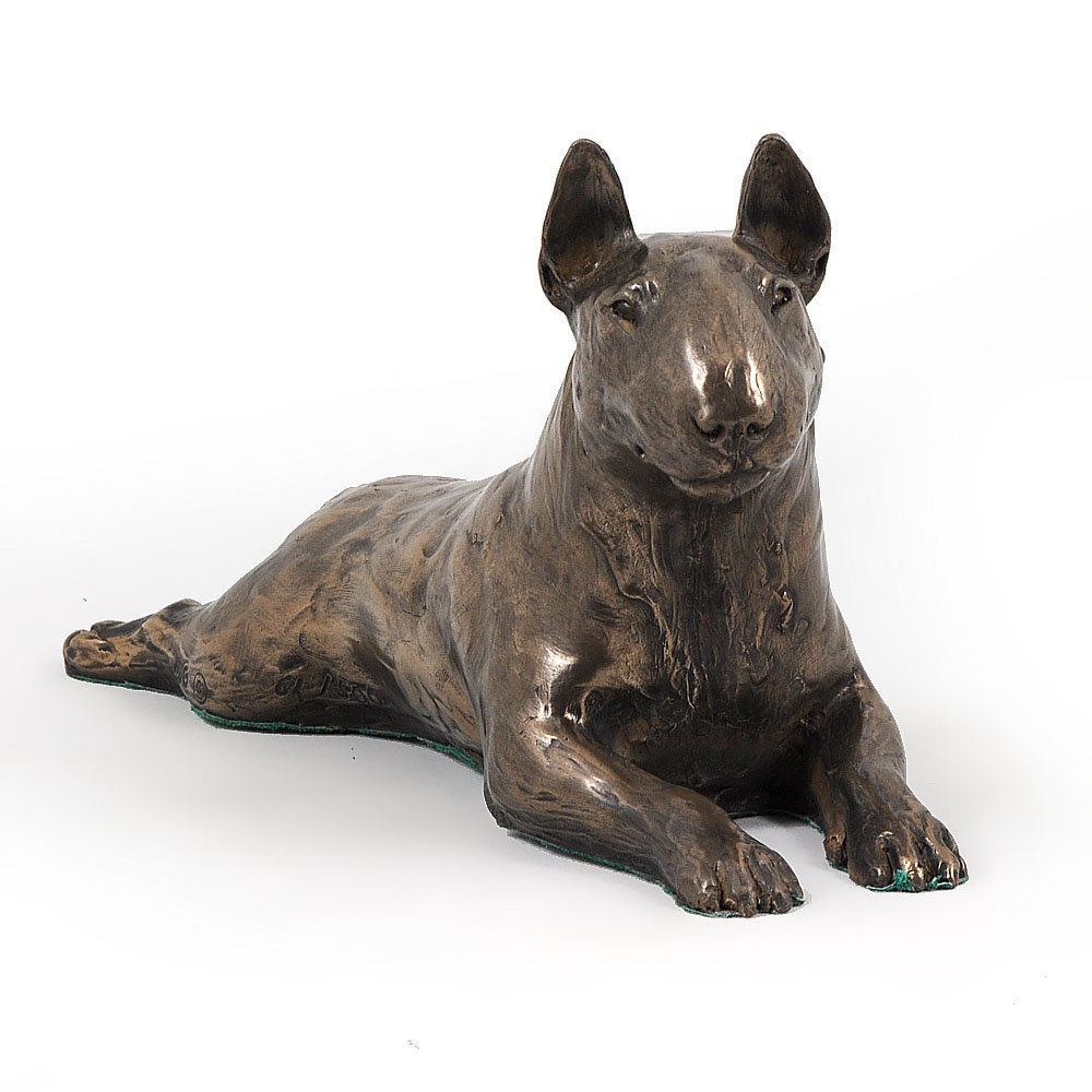 Statuette chien Bull Terrier – Country Artists – 35 cm – Peinte à la main - Décoration