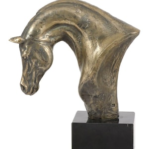 Arab Horse, Arabian Horse Statue, Cold Cast Bronze Sculpture, Marble Base, Home and Office Decor, Horse Trophy, Horse Figurine