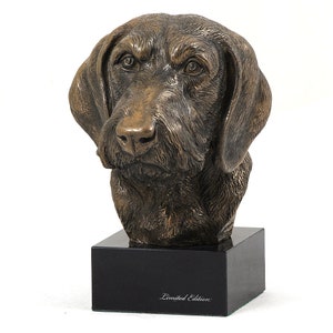 Dachshund wirehaired Statue, Cold Cast Bronze Sculpture, Marble Base, Home and Office Decor, Dog Trophy, Dog Figurine, Dog Memorial