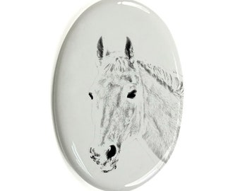 Orlov Trotter Tombstone Plaque con una foto de un caballo, placa de cerámica con la foto de su caballo, placa conmemorativa personalizada