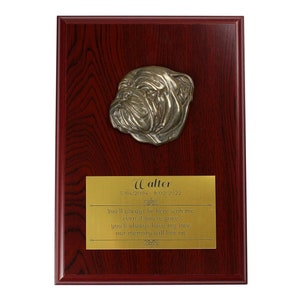 Bulldog Memorial Board, Cold Cast Bronze Plaque, Dog Loss Board, Home and Office Decor, Dog Memorial