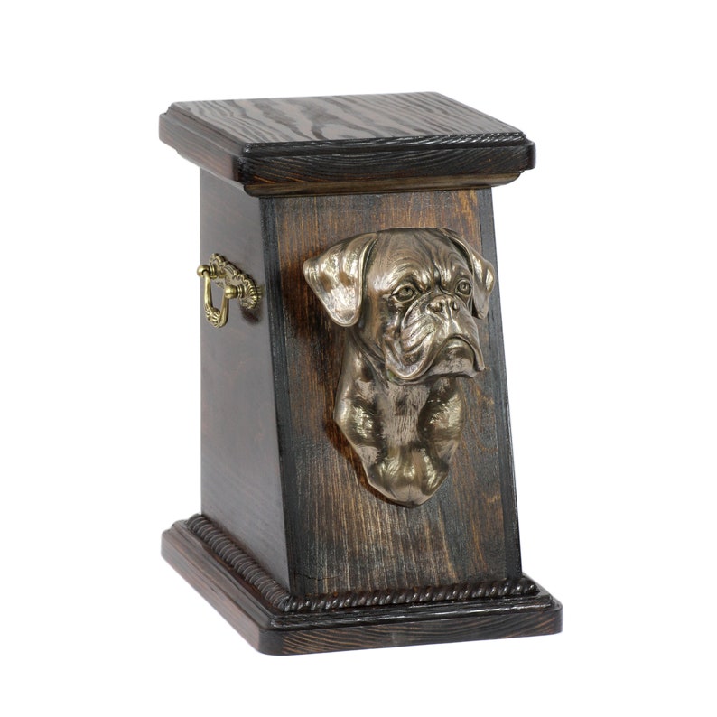Boxer Uncropped Urn for Dog Ashes Memorial With Statue Urn Etsy