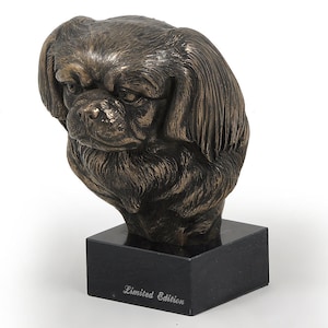 Tibetan Spaniel Statue, Cold Cast Bronze Sculpture, Marble Base, Home and Office Decor, Dog Trophy, Dog Figurine, Dog Memorial