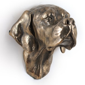 Pointer Hanging Statue, Cold Cast Bronze Sculpture, Hanging dog bust, Home and Office Decor, Dog Trophy, Dog Figurine, Dog Memorial
