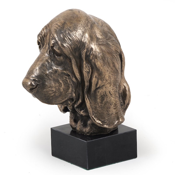 Statue de Basset Hound, Sculpture en bronze coulé à froid, Base en marbre, Décor de maison et de bureau, Trophée de chien, Figurine de chien, Mémorial pour chien
