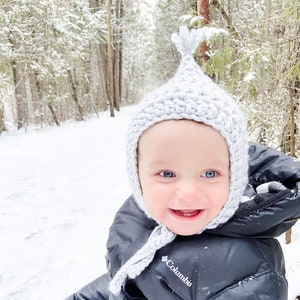Baby Bonnet With Tassel, Knitted Baby Bonnet, Crochet Baby Bonnet,  Pixie hat with tassel, Mommy And Me Hats.