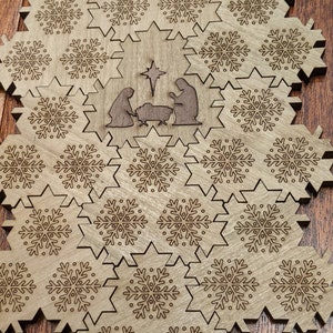 Christmas SVG Tessellation Puzzle Digital Download only (DXF, SVG, Lightburn file (lbrn2)