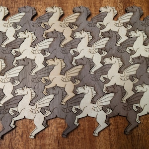 Wooden horse tessellation puzzle Digital Download (SVG) ONLY