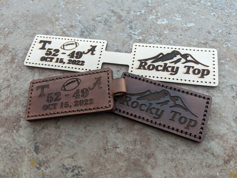 Handmade Leather Tennessee Vols Football Keychain Etsy