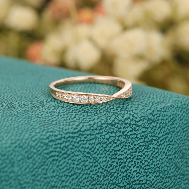 Unique Wedding Band Women / Rose Gold Wedding Band Vintage Etsy