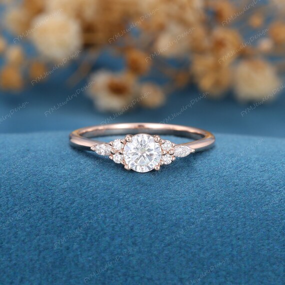 Marquise & round diamond on sale cluster wedding ring