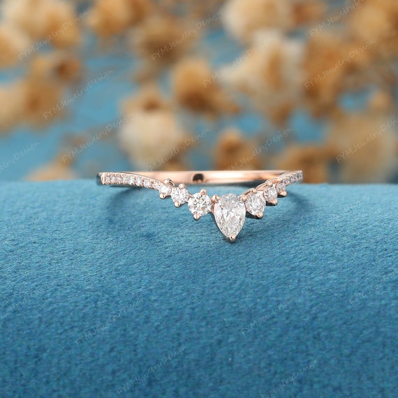 Curved wedding band for pear shaped sale