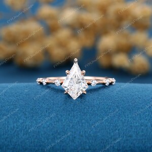 Kite Cut Lab Grown Diamond Engagement Ring: 14k Rose Gold