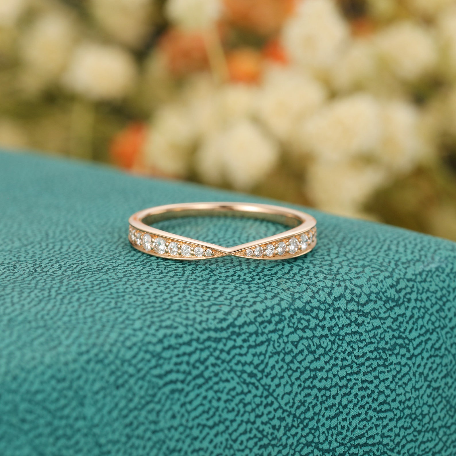 Unique Wedding Band Women / Rose Gold Wedding Band Vintage - Etsy
