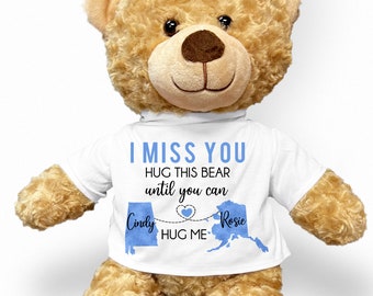 Long Distance Valentines Gift for Him, Long Distance Valentine Gift for Girlfriend, Thinking of You Teddy Bear, Family Friends Miss You Bear