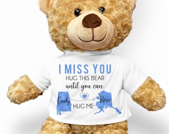 Long Distance Valentines Gift for Him, Long Distance Valentine Gift for Girlfriend, Thinking of You Teddy Bear, Family Friends Miss You Bear