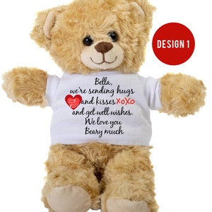 Get Well Soon Gift, Get Well Bear, Teddy Bear Gift Get Well Soon, Hugs & Kisses Teddy Bear, Get Well Soon Teddy, Feel Better Stuffed Animal