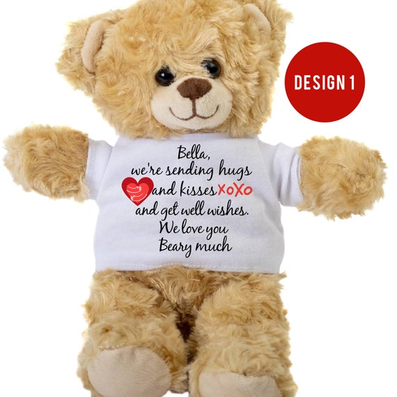 Teddy Bear for Her, Get Well Soon, Hospital Gift, Personalization Feel  Better, Teddy Bear Gift for Girls & boy