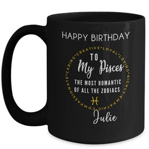 Pisces Birthday Gift for Him, Pisces Boyfriend Gift Mug, Personalize Pisces Husband Birthday Cup, Pisces Men Gift, Pisces Gift for Him