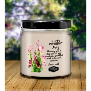 June Birthday for Her, June Birth Flower Candle, Personalize June Birthday Candle, June Birthday Gift for Her, Honeysuckle Birth Flower Gift