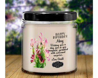 Juni Geburtstag für sie, Juni Geburtsblumenkerze, Juni Geburtstagskerze, Juni Geburtstagsgeschenk für sie, Geißblatt Geburtsblumengeschenk personalisieren