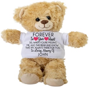 Sympathy Gift for Loss of Brother, Memory Bear Brother, Sympathy Memorial Bear, Loss of Brother Gift,  Gift for Grieving Sister,